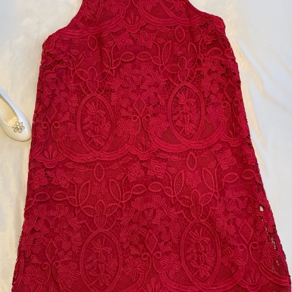 LOVERS and FRIENDS rich Cranberry Caspian Shift Lacey dress size Medium … - Picture 7 of 10